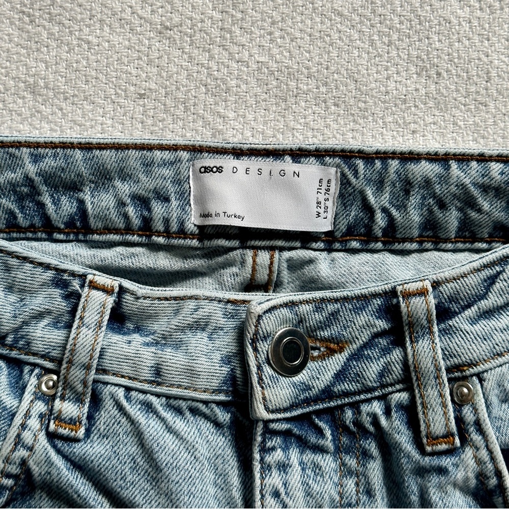 ASOS Acid Wash High Waist Mom Jeans Size 28 - Picture 6 of 9